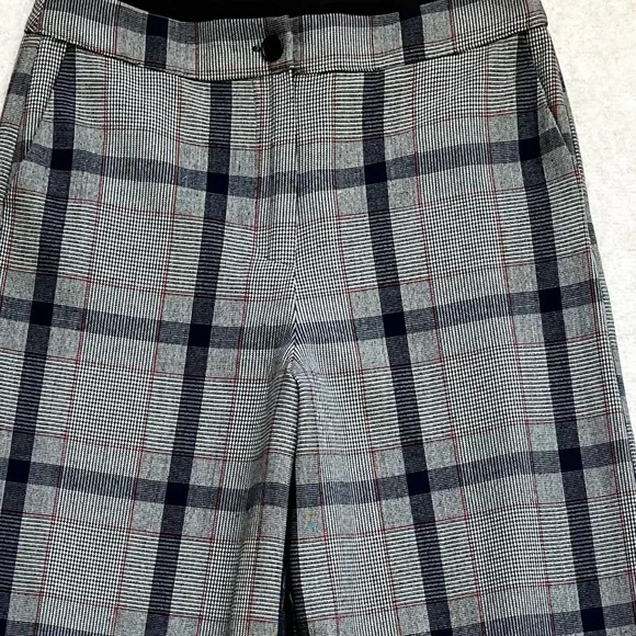 STELLA NOVA WOMENS NAVY PLAID WIDE LEG PANTS SIZE 36 or SMALL CONTEMPORARY - Picture 7 of 11